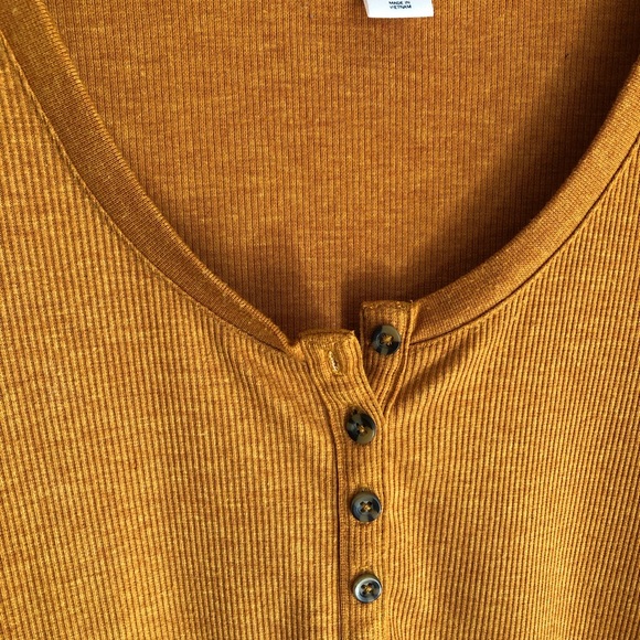 Goldenrod Button Front Henley - Picture 3 of 3